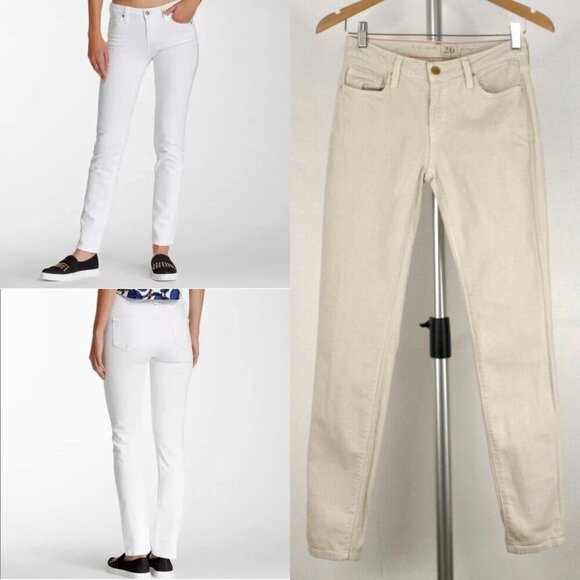Kate Spade Broome Street Playing Hooky Cream Mid Rise Slim Fit Denim Jeans Sz 26 - Picture 1 of 11